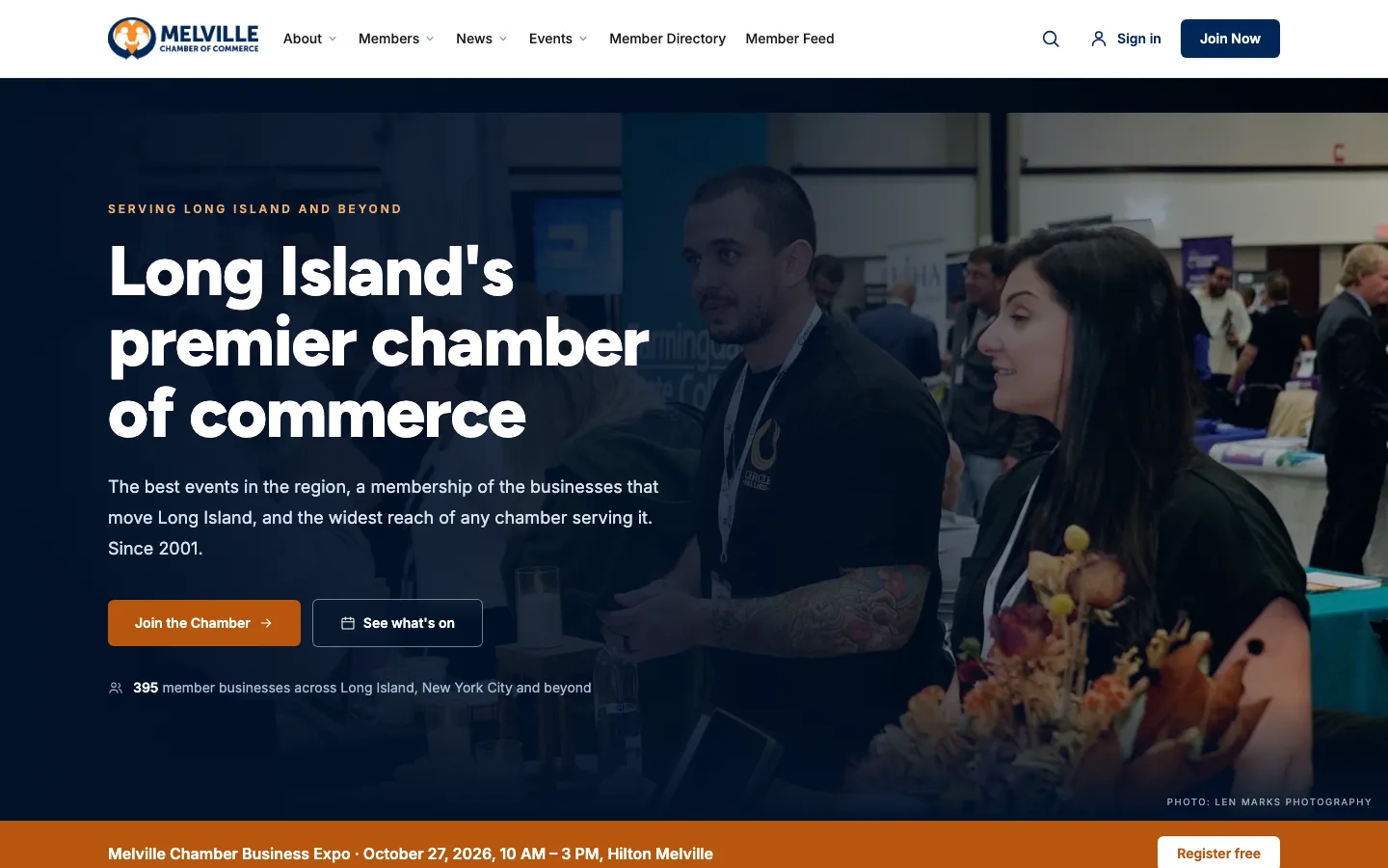 The Melville Chamber of Commerce home page